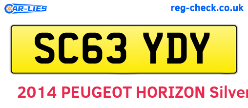 SC63YDY are the vehicle registration plates.
