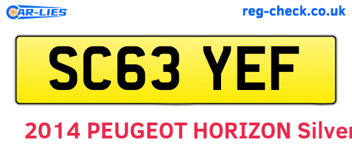 SC63YEF are the vehicle registration plates.