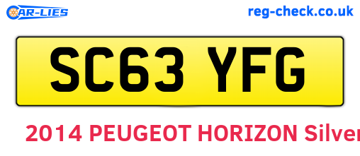SC63YFG are the vehicle registration plates.