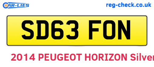 SD63FON are the vehicle registration plates.