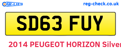 SD63FUY are the vehicle registration plates.