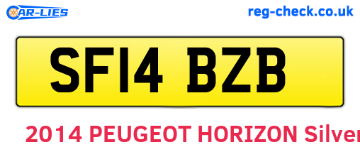 SF14BZB are the vehicle registration plates.