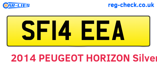 SF14EEA are the vehicle registration plates.
