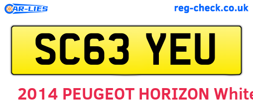 SC63YEU are the vehicle registration plates.