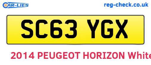SC63YGX are the vehicle registration plates.