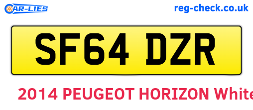 SF64DZR are the vehicle registration plates.