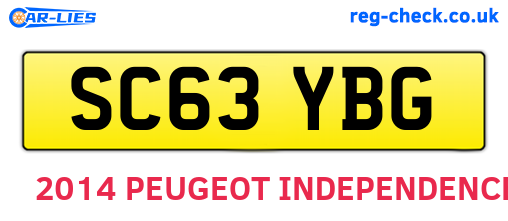 SC63YBG are the vehicle registration plates.