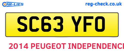 SC63YFO are the vehicle registration plates.