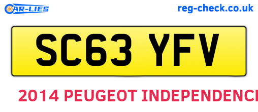 SC63YFV are the vehicle registration plates.