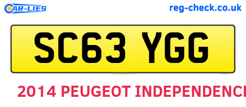 SC63YGG are the vehicle registration plates.