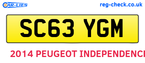 SC63YGM are the vehicle registration plates.