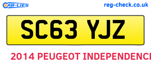 SC63YJZ are the vehicle registration plates.