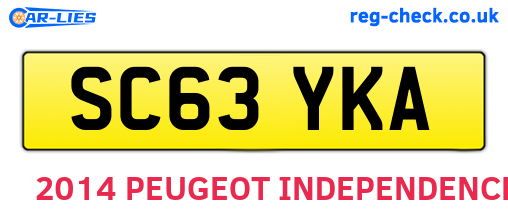SC63YKA are the vehicle registration plates.