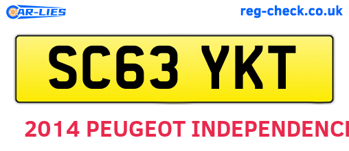 SC63YKT are the vehicle registration plates.