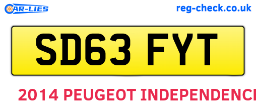 SD63FYT are the vehicle registration plates.