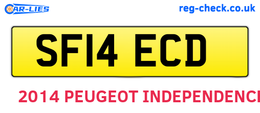 SF14ECD are the vehicle registration plates.