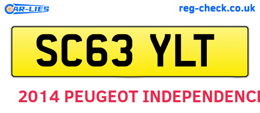 SC63YLT are the vehicle registration plates.