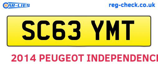 SC63YMT are the vehicle registration plates.