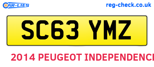 SC63YMZ are the vehicle registration plates.