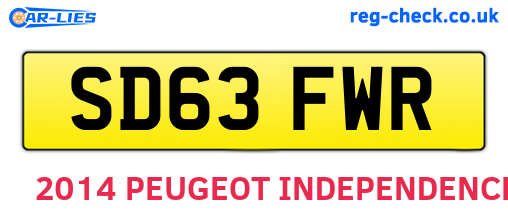 SD63FWR are the vehicle registration plates.