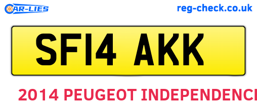 SF14AKK are the vehicle registration plates.