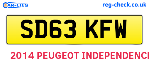 SD63KFW are the vehicle registration plates.