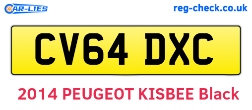 CV64DXC are the vehicle registration plates.