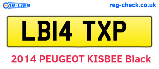 LB14TXP are the vehicle registration plates.
