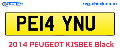 PE14YNU are the vehicle registration plates.