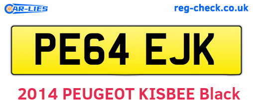 PE64EJK are the vehicle registration plates.