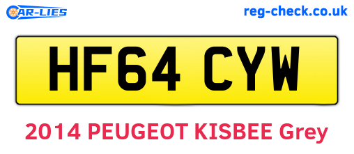 HF64CYW are the vehicle registration plates.