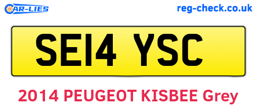 SE14YSC are the vehicle registration plates.