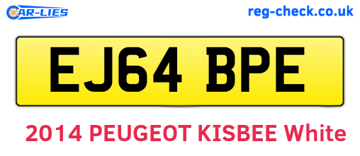 EJ64BPE are the vehicle registration plates.