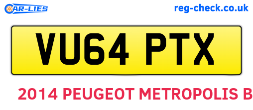 VU64PTX are the vehicle registration plates.