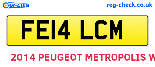 FE14LCM are the vehicle registration plates.
