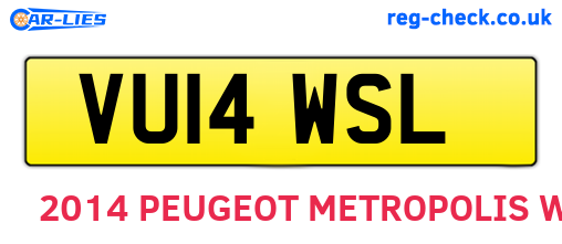 VU14WSL are the vehicle registration plates.