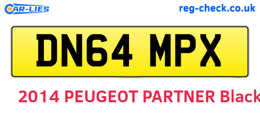 DN64MPX are the vehicle registration plates.