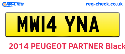 MW14YNA are the vehicle registration plates.