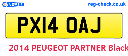 PX14OAJ are the vehicle registration plates.