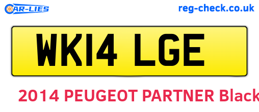 WK14LGE are the vehicle registration plates.