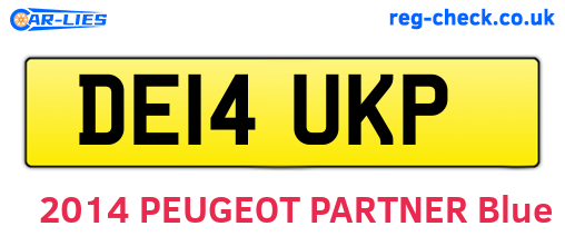 DE14UKP are the vehicle registration plates.