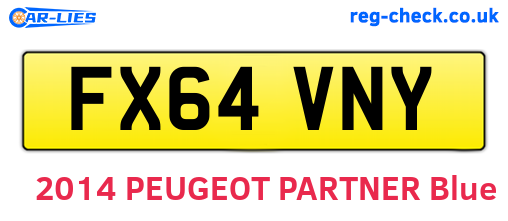 FX64VNY are the vehicle registration plates.