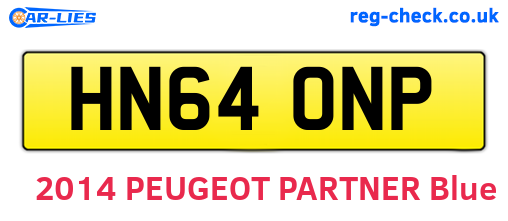 HN64ONP are the vehicle registration plates.