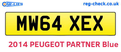 MW64XEX are the vehicle registration plates.