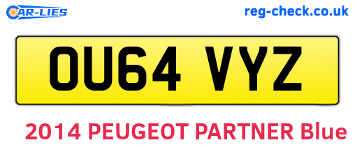 OU64VYZ are the vehicle registration plates.