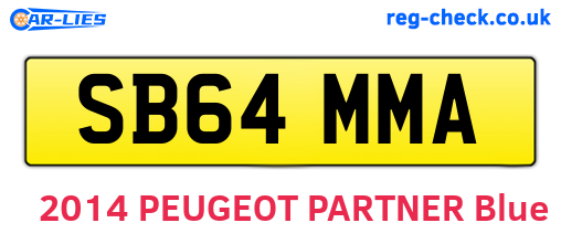 SB64MMA are the vehicle registration plates.