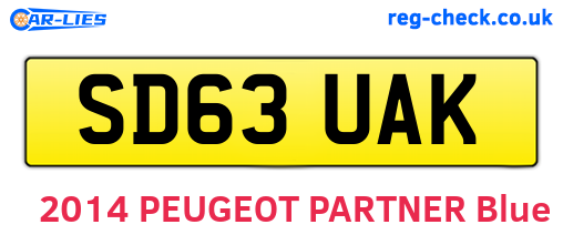 SD63UAK are the vehicle registration plates.
