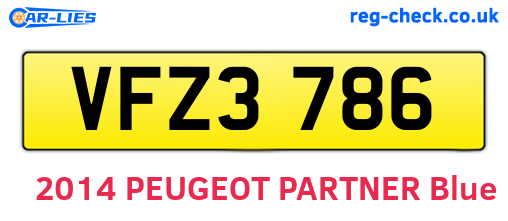 VFZ3786 are the vehicle registration plates.