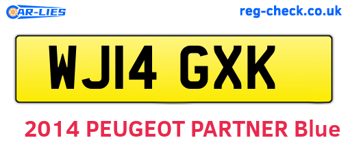 WJ14GXK are the vehicle registration plates.