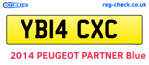 YB14CXC are the vehicle registration plates.